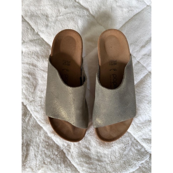NWT Papillio Birkenstock Namica Wedge Slide Sandal Womens‎ 38 Metallic Gold - Picture 6 of 16